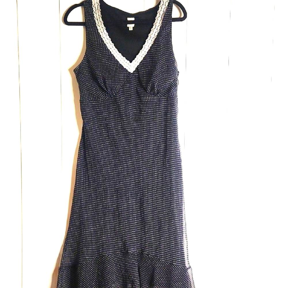 Black Perfect Y2K Polkadot Tiered  Ruffled Whimsigoth Pin-up  Ren Faire Dress